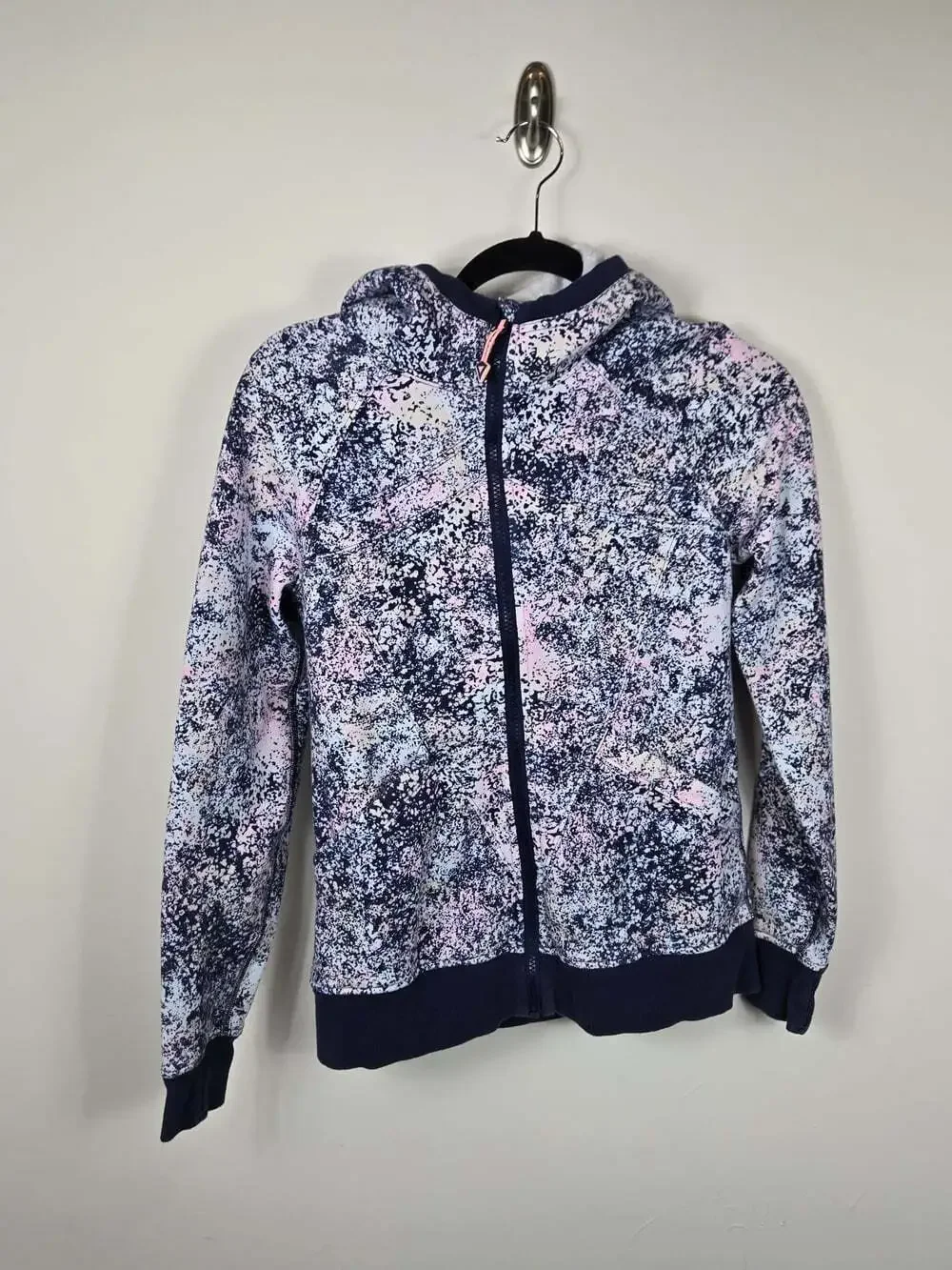Ivivva by Lululemon Girls 14 Full Zip Hoodie Pink Blue Printed Athletic Jacket